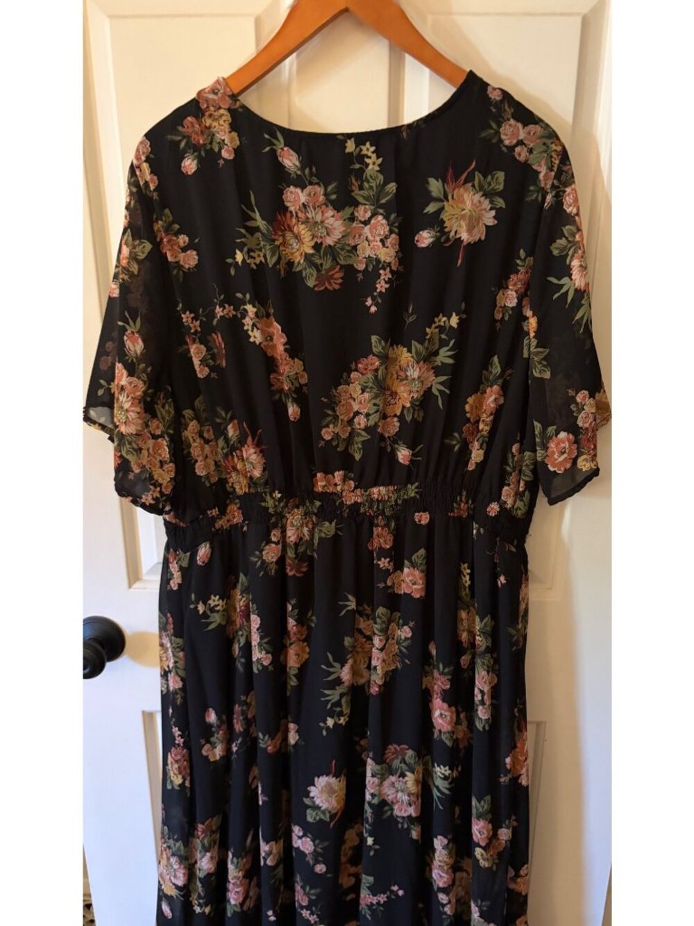 American Rag Floral Midi Dress Size 2X Multi-colored Bohemian Short Sleeve - Picture 9 of 12